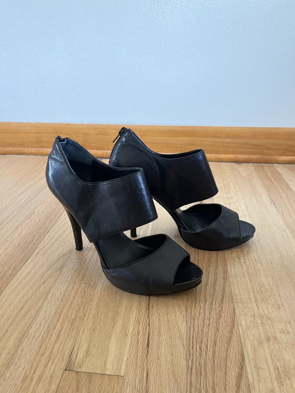 Nine West Black Peeptoe Stilettos